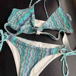 L*Space Aqua Snake Bikini